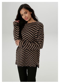 Aniston Sweter w kolorze jasnobrązowo-czarnym ze sklepu Limango Polska w kategorii Swetry damskie - zdjęcie 187830524