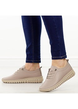 Szare vizon skórzane półbuty damskie T.Sokolski 4000 ze sklepu suzana.pl w kategorii Półbuty damskie - zdjęcie 187831122