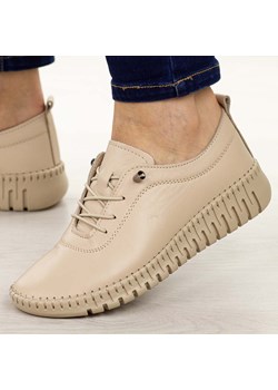 Beżowe skórzane półbuty damskie T.Sokolski 4000 ze sklepu suzana.pl w kategorii Półbuty damskie - zdjęcie 187831182