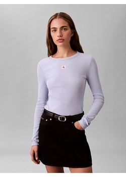 Calvin Klein Jeans Damska koszulka z długim rękawem Kobiety Bawełna bzowy jednolity ze sklepu vangraaf w kategorii Bluzki damskie - zdjęcie 187831251