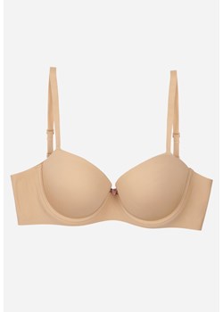 Beżowy Gładki Biustonosz o Klasycznym Fasonie Amanei ze sklepu renee.pl w kategorii Biustonosze - zdjęcie 187831493