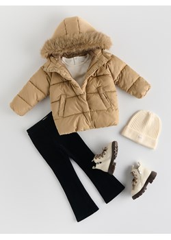 Reserved - Pikowana kurtka z kapturem - beżowy ze sklepu Reserved w kategorii Kurtki dziewczęce - zdjęcie 187831603