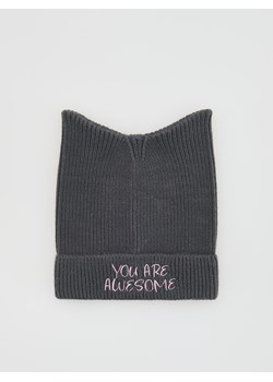 Reserved - Czapka z uszkami - ciemnoszary ze sklepu Reserved w kategorii Czapki dziecięce - zdjęcie 187831742