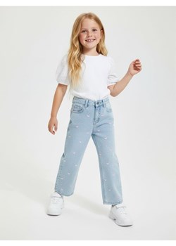 Sinsay - Jeansy straight z efektem sprania - granatowy ze sklepu Sinsay w kategorii Spodnie dziewczęce - zdjęcie 187832380