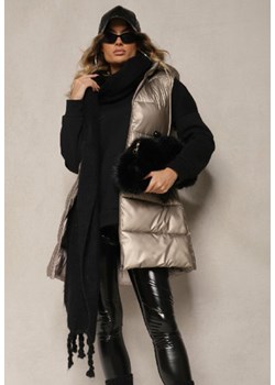 Czarny Szalik z Frędzlami Nomiyana ze sklepu renee.pl w kategorii Szaliki i chusty damskie - zdjęcie 187847390