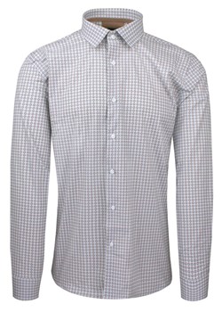 Bawełniana Koszula Elegancka, Slim - Victorio - Brązowo-Niebieski Drobny Wzór KSDWVCTO811SL ze sklepu JegoSzafa.pl w kategorii Koszule męskie - zdjęcie 187847443