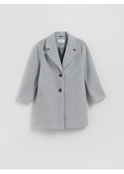 Reserved - Klasyczny płaszcz jednorzędowy - ciemnoszary ze sklepu Reserved w kategorii Płaszcze dziewczęce - zdjęcie 187849163