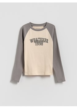 Reserved - Koszulka z nadrukiem - kremowy ze sklepu Reserved w kategorii Bluzki dziewczęce - zdjęcie 187849253