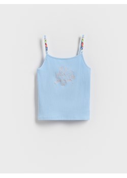 Reserved - Top z ozdobnymi ramiączkami - jasnoniebieski ze sklepu Reserved w kategorii Bluzki dziewczęce - zdjęcie 187849404