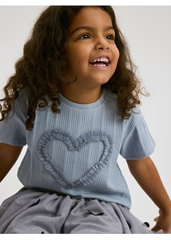 Reserved - Bawełniany t-shirt z aplikacją - jasnoniebieski ze sklepu Reserved w kategorii Bluzki dziewczęce - zdjęcie 187849423