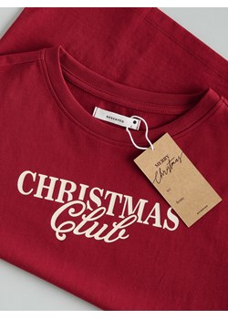 Reserved - T-shirt ze świątecznym motywem - bordowy ze sklepu Reserved w kategorii Bluzki damskie - zdjęcie 187849632
