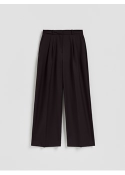 Reserved - Szerokie spodnie z wełną - bordowy ze sklepu Reserved w kategorii Spodnie damskie - zdjęcie 187849712