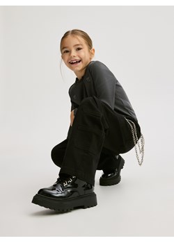 Reserved - Spodnie cargo z łańcuchem - czarny ze sklepu Reserved w kategorii Spodnie dziewczęce - zdjęcie 187849994