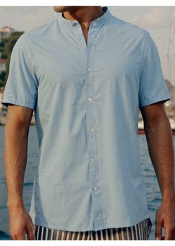 Sinsay - Bawełniana koszula - błękitny ze sklepu Sinsay w kategorii Koszule męskie - zdjęcie 187850673