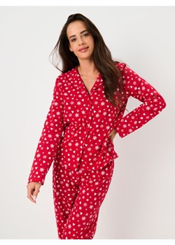 Sinsay - Świąteczna piżama dwuczęściowa z nadrukiem serc i śnieżynek - czerwony ze sklepu Sinsay w kategorii Piżamy damskie - zdjęcie 187850684
