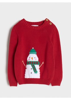 Sinsay - Świąteczny sweter z bałwankiem - czerwony ze sklepu Sinsay w kategorii Bluzy i swetry - zdjęcie 187850704