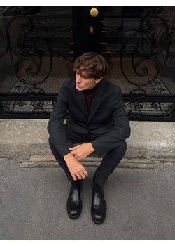 Reserved - Skórzane sztyblety - czarny ze sklepu Reserved w kategorii Buty zimowe męskie - zdjęcie 187853881