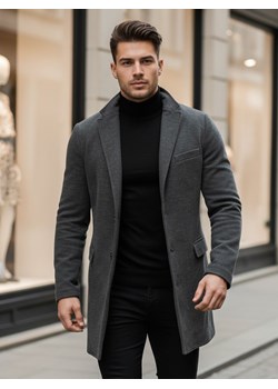 Płaszcz męski szary Dstreet CX0441 ze sklepu DSTREET.PL w kategorii Płaszcze męskie - zdjęcie 187855010