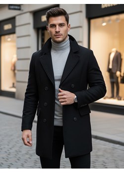 Płaszcz męski czarny Dstreet CX0434 ze sklepu DSTREET.PL w kategorii Płaszcze męskie - zdjęcie 187855011