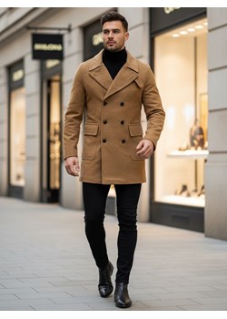 Płaszcz męski zimowy kamelowy Dstreet CX0362 ze sklepu DSTREET.PL w kategorii Płaszcze męskie - zdjęcie 187855013