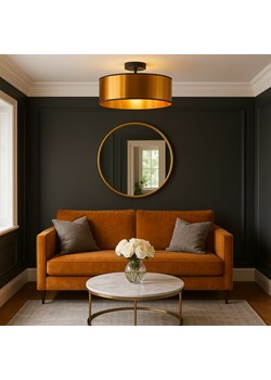 Czarno-miedziana lampa sufitowa w stylu glamour WENECJA MIRROR fi - 50 cm ze sklepu Lysne w kategorii Lampy sufitowe - zdjęcie 187855182