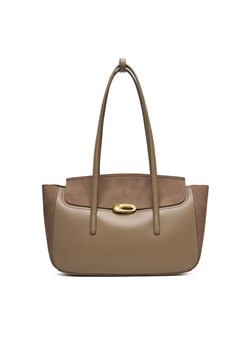 Calvin Klein Torebka Hardware Brushed Flap Tote Bag LV04F3336G Beżowy ze sklepu MODIVO w kategorii Torebki damskie - zdjęcie 187855794