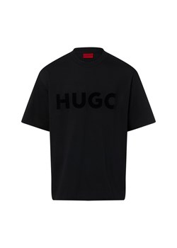 HUGO Koszulka męska - Dinkee Mężczyźni Bawełna czarny jednolity ze sklepu vangraaf w kategorii T-shirty męskie - zdjęcie 187858002