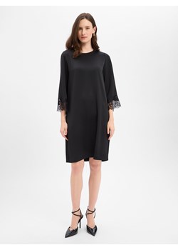 JOOP! Damska satynowa sukienka - Dancia Kobiety Sztuczne włókno czarny jednolity ze sklepu vangraaf w kategorii Sukienki - zdjęcie 187858010