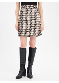 JOOP! Damska spódnica tweedowa - Scara Kobiety Sztuczne włókno beżowy w kratkę ze sklepu vangraaf w kategorii Spódnice - zdjęcie 187858012