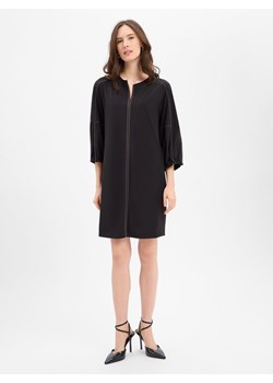 Marc Cain Damska sukienka z dżerseju Kobiety Sztuczne włókno czarny jednolity ze sklepu vangraaf w kategorii Sukienki - zdjęcie 187858031