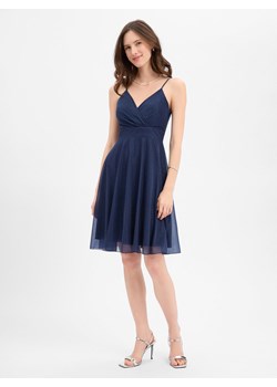 Marie Lund Damska sukienka wieczorowa Kobiety Sztuczne włókno granatowy jednolity ze sklepu vangraaf w kategorii Sukienki - zdjęcie 187858053