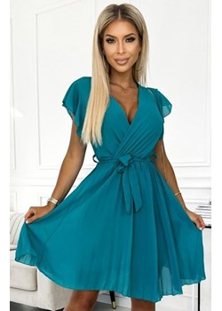 Numoco 424-1 szyfonowa plisowana sukienka z dekoltem i falbankami ze sklepu intimiti.pl w kategorii Sukienki - zdjęcie 187858330