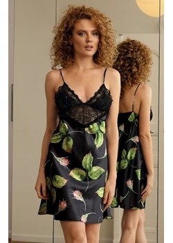 Satynowa koszulka nocna w kwiaty DK-HA/8 ze sklepu intimiti.pl w kategorii Koszule nocne - zdjęcie 187858391