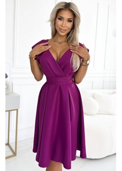 Numoco 348-8 SCARLETT rozkloszowana sukienka z kopertowym dekoltem i paskiem ze sklepu intimiti.pl w kategorii Sukienki - zdjęcie 187858631