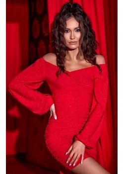 Brokatowa sukienka hiszpanka czerwona ze sklepu intimiti.pl w kategorii Sukienki - zdjęcie 187858643