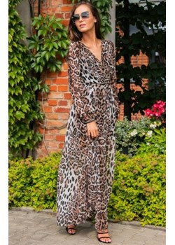 Długa sukienka w panterkę 0219 D40 ze sklepu intimiti.pl w kategorii Sukienki - zdjęcie 187858660