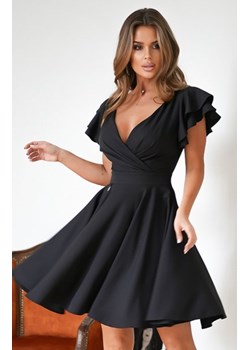 Bicotone rozkloszowana sukienka czarna z falbankami 281 ze sklepu intimiti.pl w kategorii Sukienki - zdjęcie 187858813