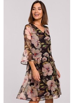 Oversizowa sukienka w kwiaty S214/3 ze sklepu intimiti.pl w kategorii Sukienki - zdjęcie 187858832