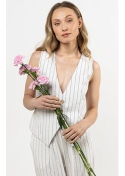 Awama A727 lniana kamizelka w delikatne prążki ze sklepu intimiti.pl w kategorii Marynarki damskie - zdjęcie 187858833