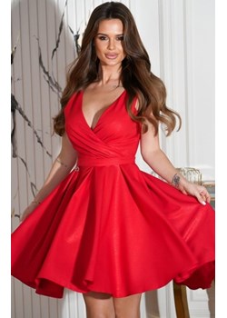Elegancka czerwona sukienka z brokatem 2215-02 ze sklepu intimiti.pl w kategorii Sukienki - zdjęcie 187858903