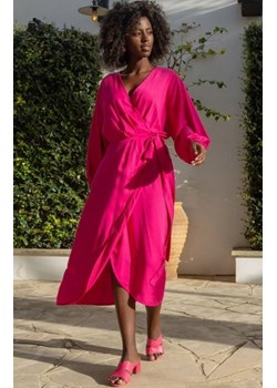 *Fobya F1687 kopertowa midi sukienka z paskiem ze sklepu intimiti.pl w kategorii Sukienki - zdjęcie 187859093