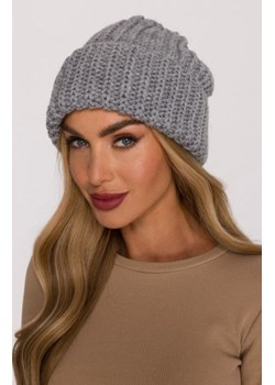 Moe czapka damska splot prążkowany szara M895 ze sklepu intimiti.pl w kategorii Czapki zimowe damskie - zdjęcie 187859180