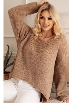 Basicowy sweter damski cappucino 30080 ze sklepu intimiti.pl w kategorii Swetry damskie - zdjęcie 187859200