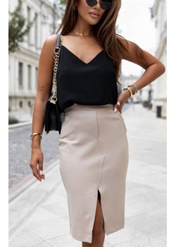 Ivon Lina midi spódnica z przeszyciami beżowa ze sklepu intimiti.pl w kategorii Spódnice - zdjęcie 187859330