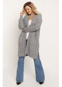 MKM PA008 swetrowy płaszcz szary ze sklepu intimiti.pl w kategorii Swetry damskie - zdjęcie 187859344