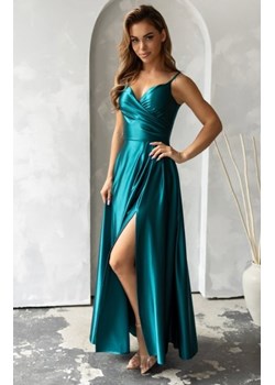 Nifiko Stella satynowa długa sukienka zielona ze sklepu intimiti.pl w kategorii Sukienki - zdjęcie 187859453