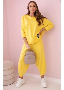 Komplet bawełniany bluza i spodnie żółty ze sklepu intimiti.pl w kategorii Dresy damskie - zdjęcie 187859520