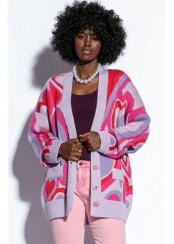 Fobya F1811 kolorowy kardigan damski fiolet ze sklepu intimiti.pl w kategorii Swetry damskie - zdjęcie 187859682