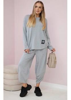 Komplet bawełniany bluza i spodnie szary ze sklepu intimiti.pl w kategorii Dresy damskie - zdjęcie 187859733