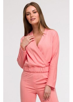 Bewear B292 bluza z kopertowym dekoltem koralowa ze sklepu intimiti.pl w kategorii Bluzy damskie - zdjęcie 187859772